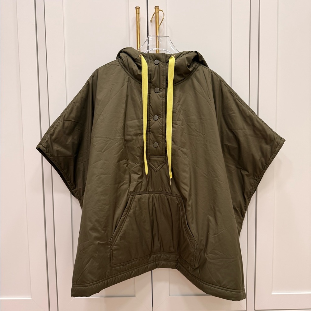 Lilla P Hooded Poncho Knit Evergreen Layering Piece